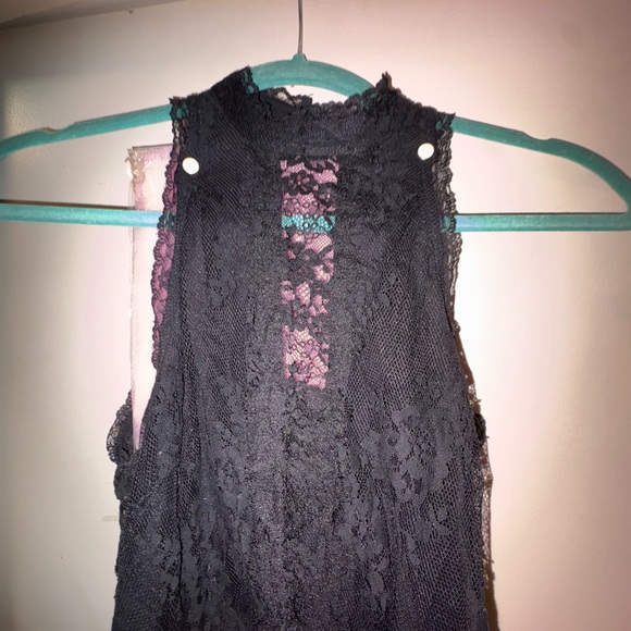 Free People Black Lace Mini Dress - Picture 3 of 4